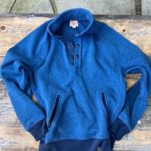 J.Crew Summit Fleece Mockneck Pullover Jacket - Medium - Highland Blue
